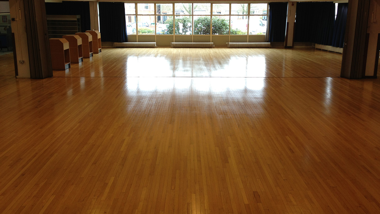 Wood Floor Restoration at Bishop Douglass School Wood Floor Restoration, Renue UK